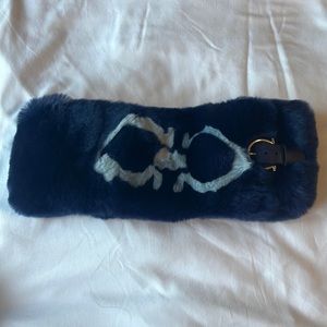 Salvatore Ferragamo Gancio rabbit fur collar BRAND NEW navy Blue! It’s gorgeous!